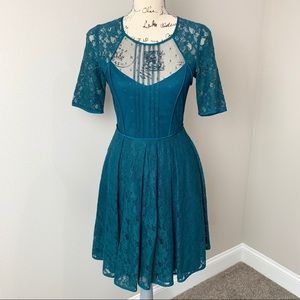 Dark teal lace dress BCBG max azria Size 2